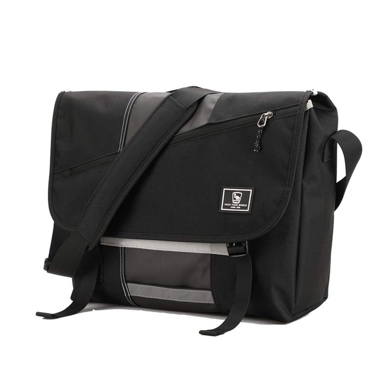 Oiwas Small Messenger Bag For Men/Women Crossbody Travel Briefcase Bags Shoulder Bag Canvas 14 Inch Laptop Computer Satchel Bag Work Black - Image 1